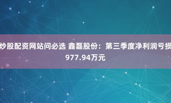 炒股配资网站问必选 鑫磊股份：第三季度净利润亏损977.94万元
